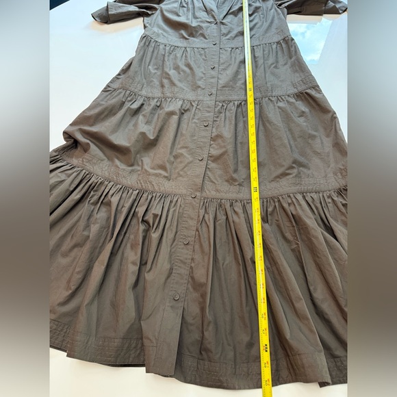Marie Oliver Cotton Poplin Tiered Button Front Midi Dress Sz Medium - Picture 10 of 10